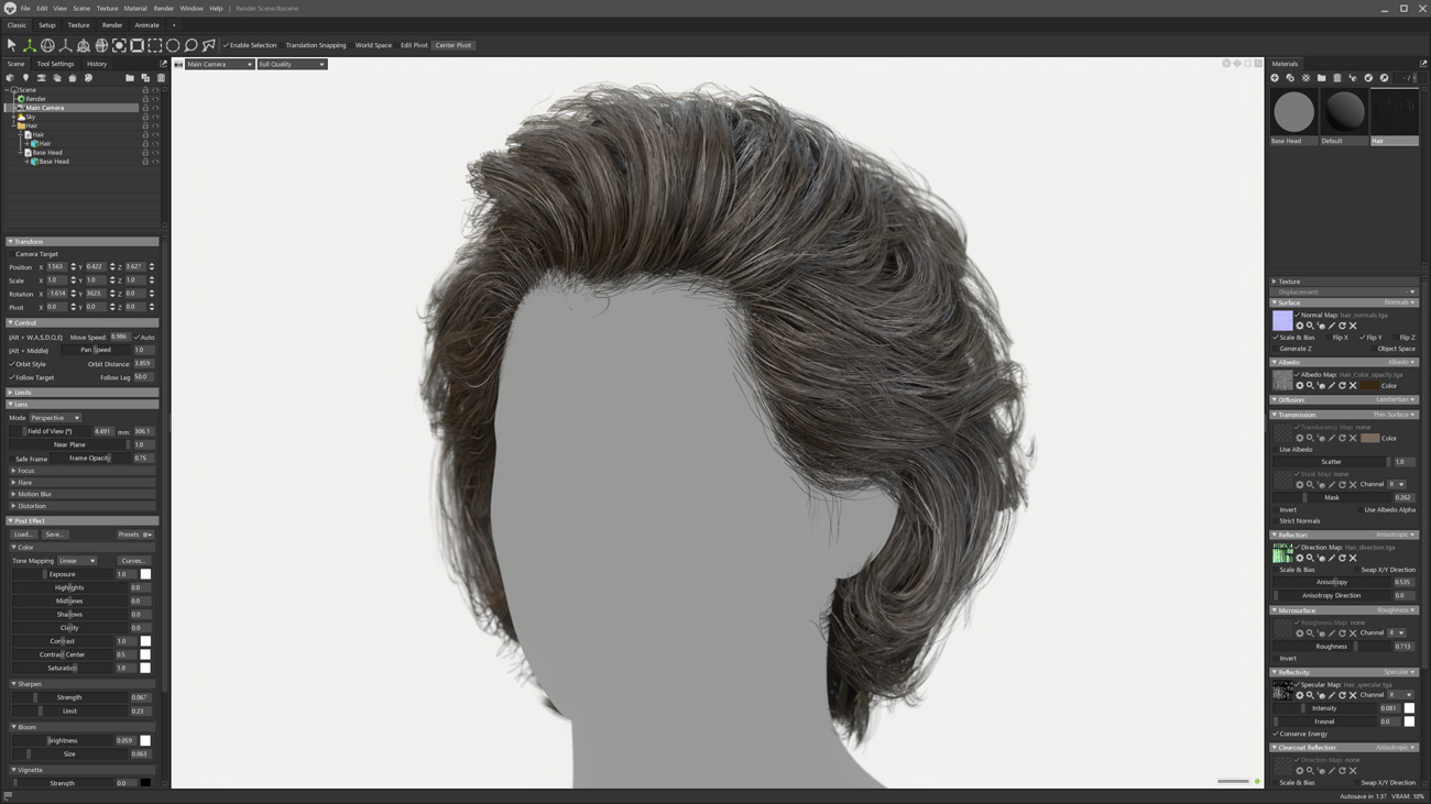 Realtime female Hair